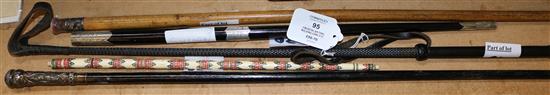 2 musical batons, walking cane etc.